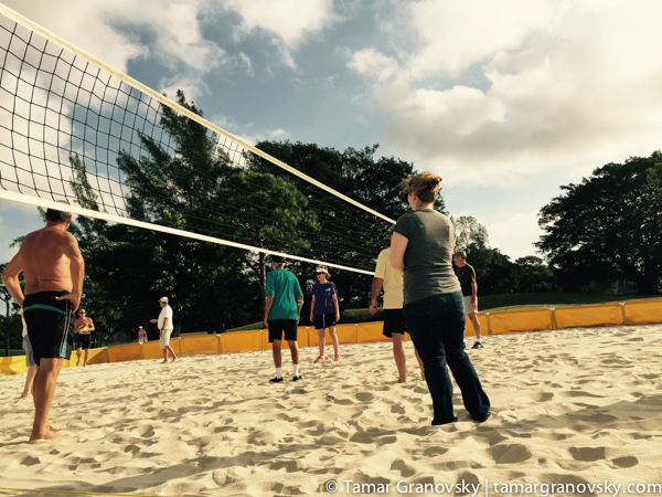 At the Volleyball Court